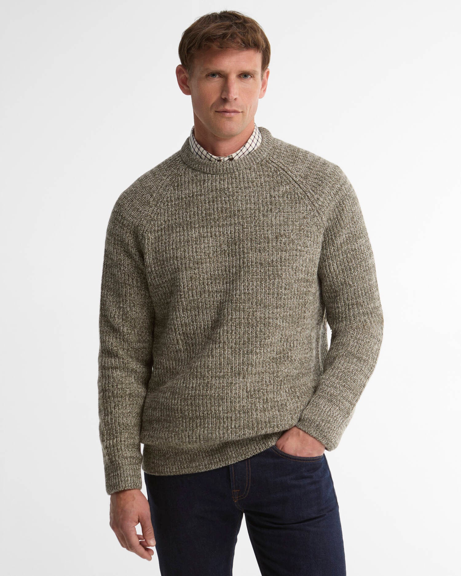 Barbour Horseford Crew Neck Jumper - Shadow Green-Men's Sweaters-Brooklyn-Vancouver-Yaletown-Canada