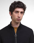 Barbour Milburn Zip Through Knitted Jumper - Black-Men's Sweaters-Brooklyn-Vancouver-Yaletown-Canada