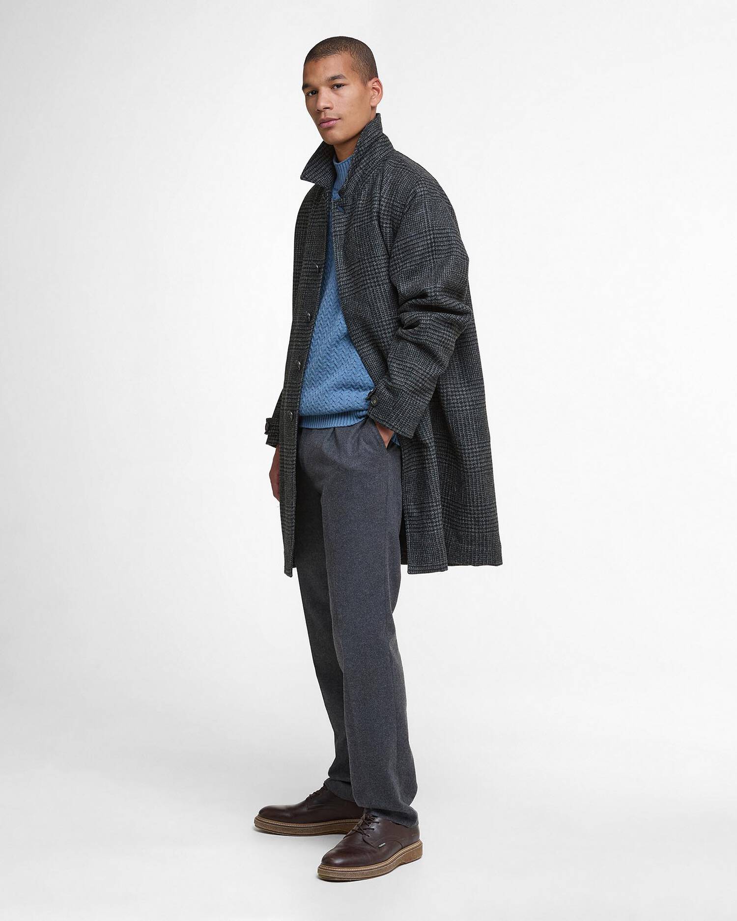 Barbour Lorden Wool Overcoat - Charcoal-Men&#39;s Coats-Brooklyn-Vancouver-Yaletown-Canada