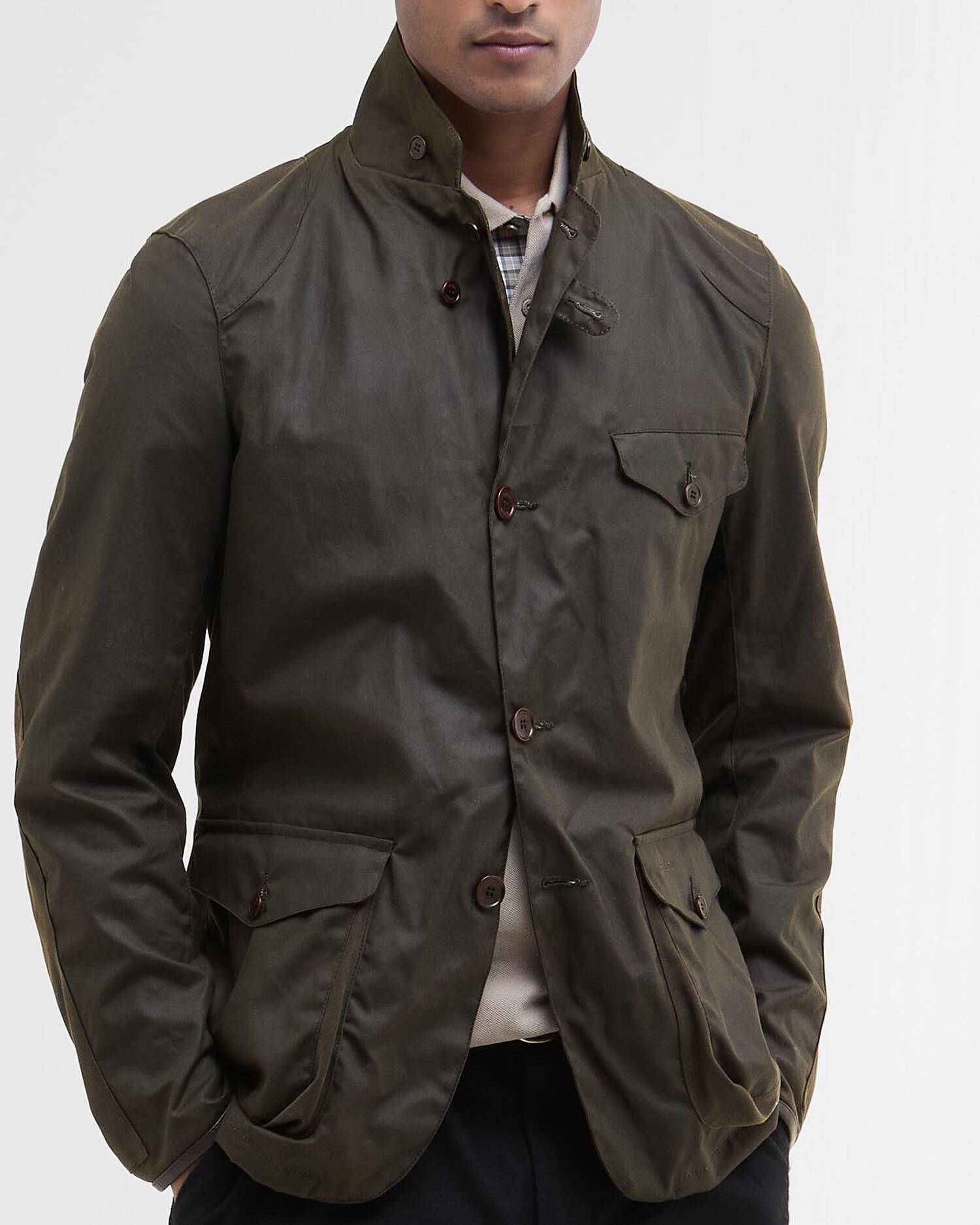 Barbour Beacon Sports Wax Jacket - Olive-Men&#39;s Jackets-Brooklyn-Vancouver-Yaletown-Canada