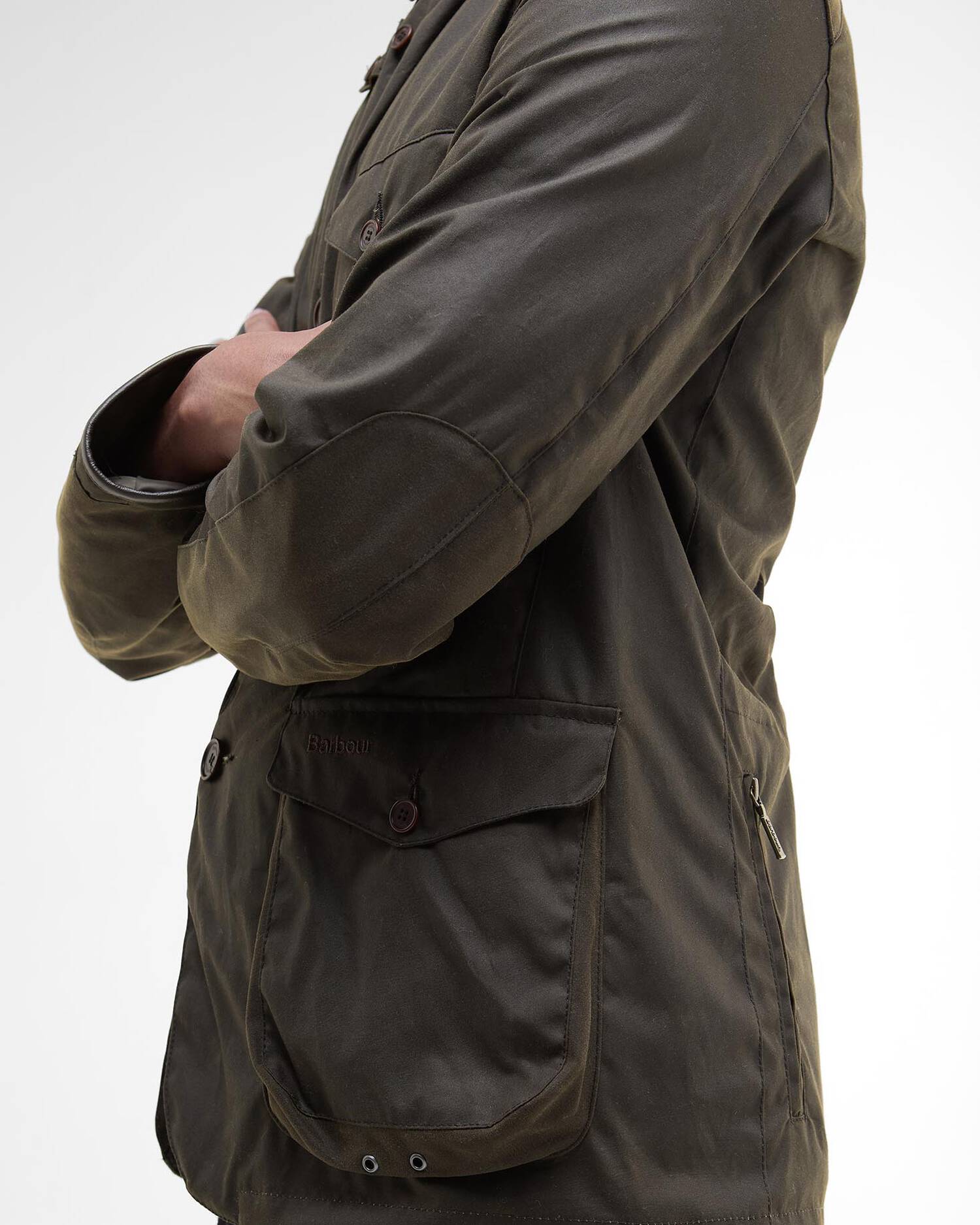 Barbour Beacon Sports Wax Jacket - Olive-Men&#39;s Jackets-Brooklyn-Vancouver-Yaletown-Canada