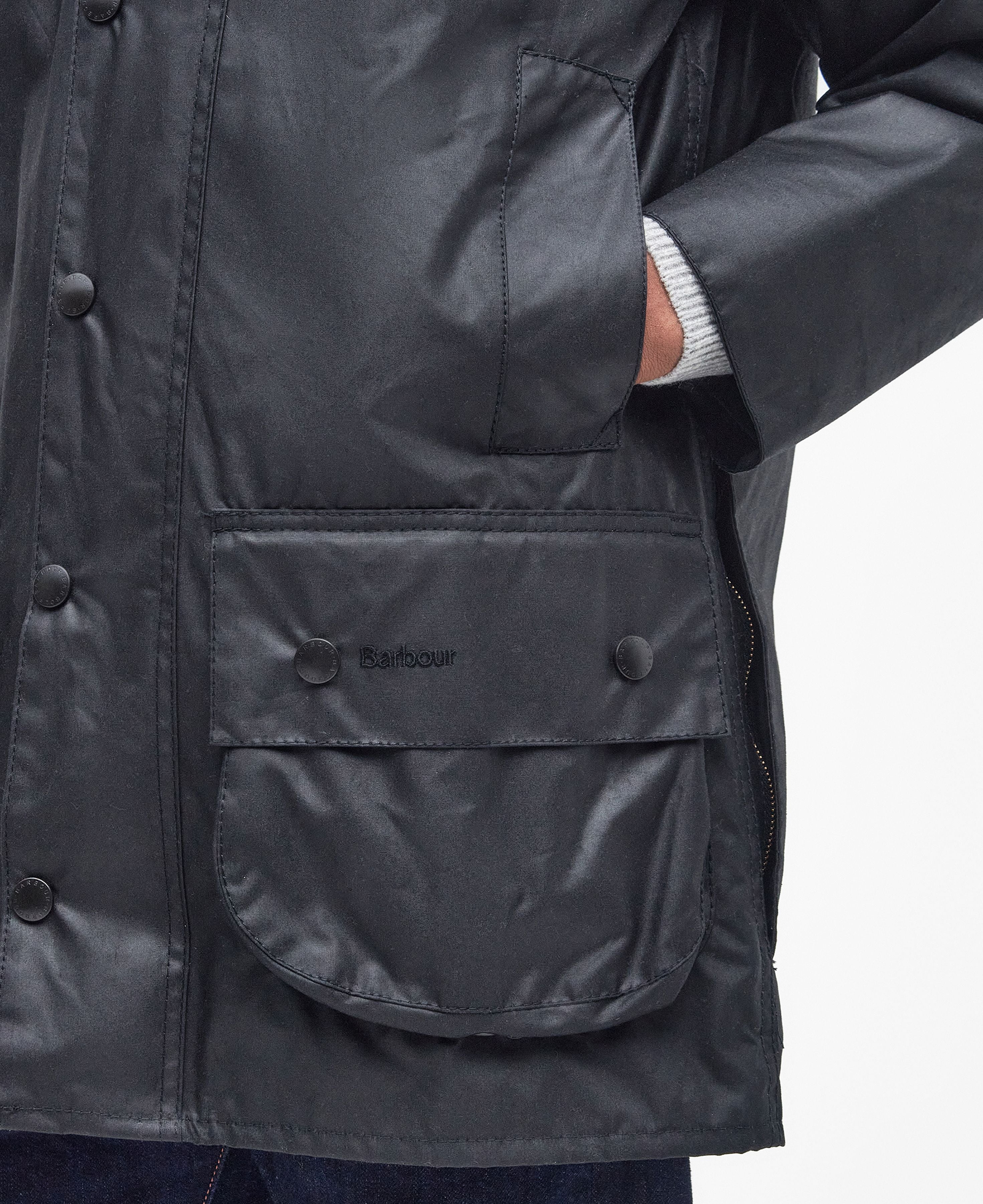 Barbour Beaufort Waxed Jacket - Black. Shop Men's Coats. Premium