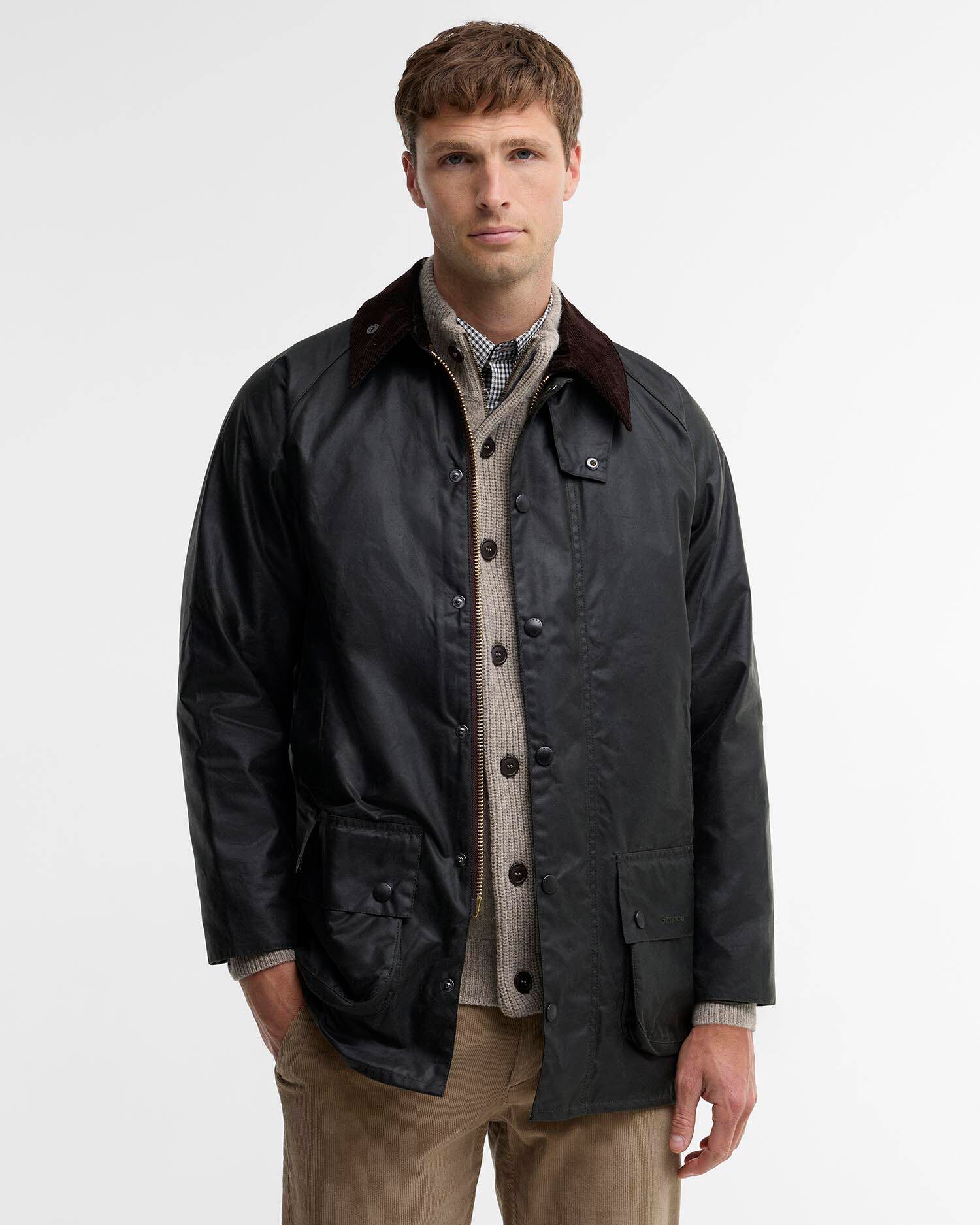 Barbour Beaufort Wax Jacket - Sage-Men's Coats-Brooklyn-Vancouver-Yaletown-Canada