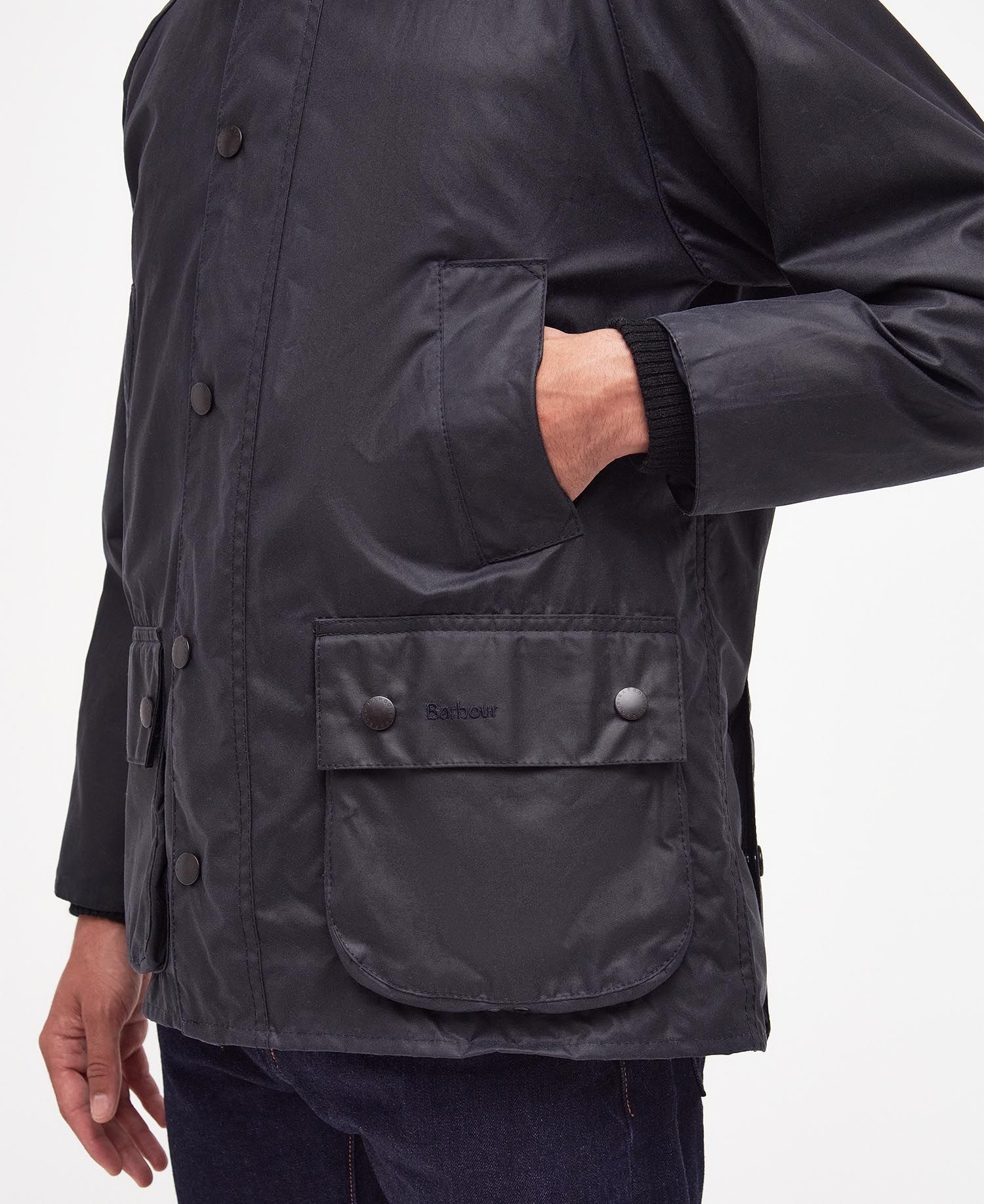 Barbour Bedale Wax Coat - Navy. Shop Men's Coats. Premium Denim