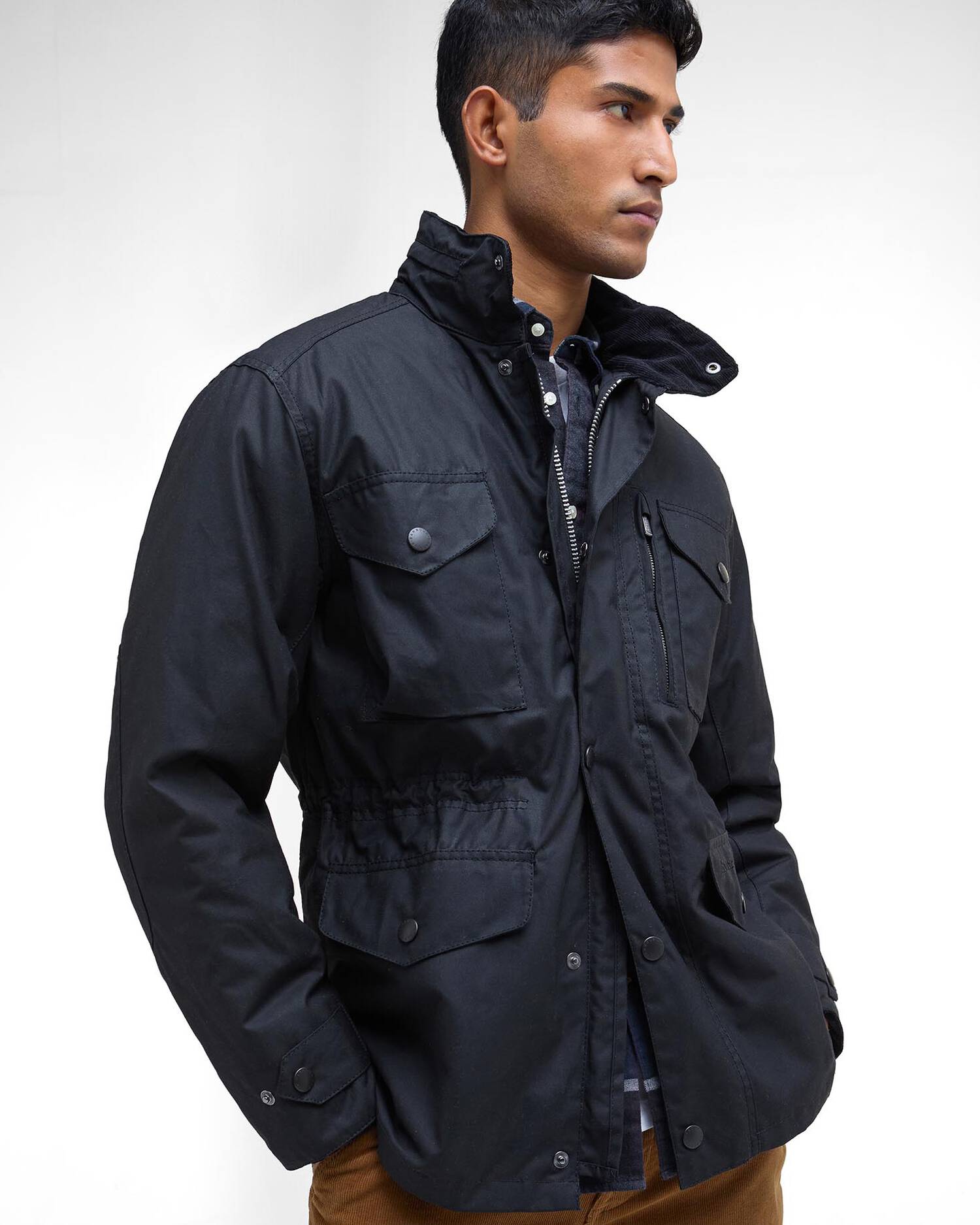 Barbour Sapper Wax Jacket - Black/Classic-Men&#39;s Jackets-Brooklyn-Vancouver-Yaletown-Canada