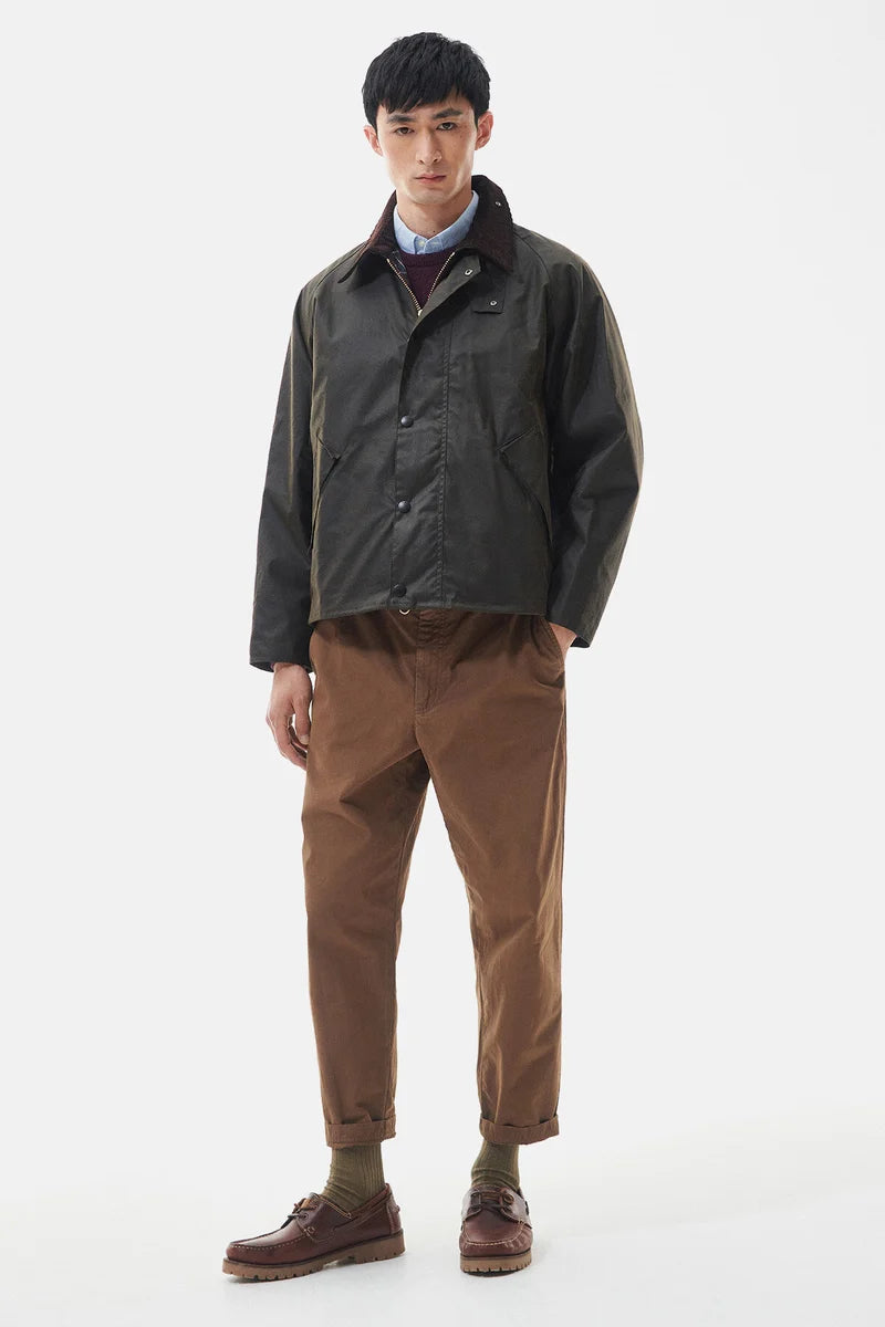 Barbour Os Transport Wax Jacket - Olive-Men's Coats-Brooklyn-Vancouver-Yaletown-Canada