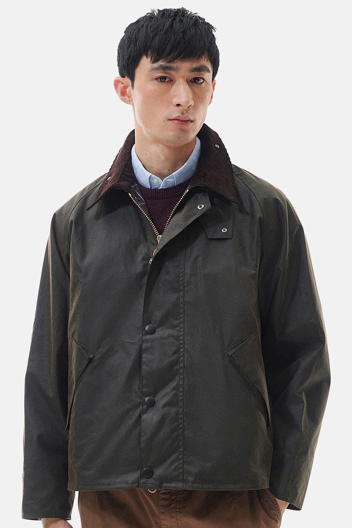 Barbour Os Transport Wax Jacket - Olive-Men's Coats-Brooklyn-Vancouver-Yaletown-Canada