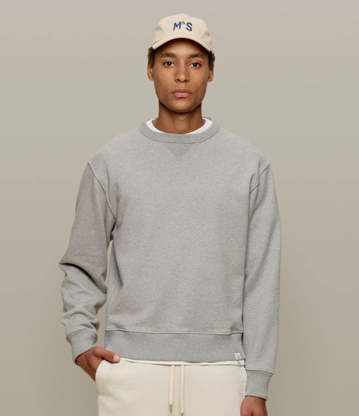 Merz Authentic Fleece Classic Fit Sweatshirt - Grey Melange-Men's Sweatshirts-Brooklyn-Vancouver-Yaletown-Canada