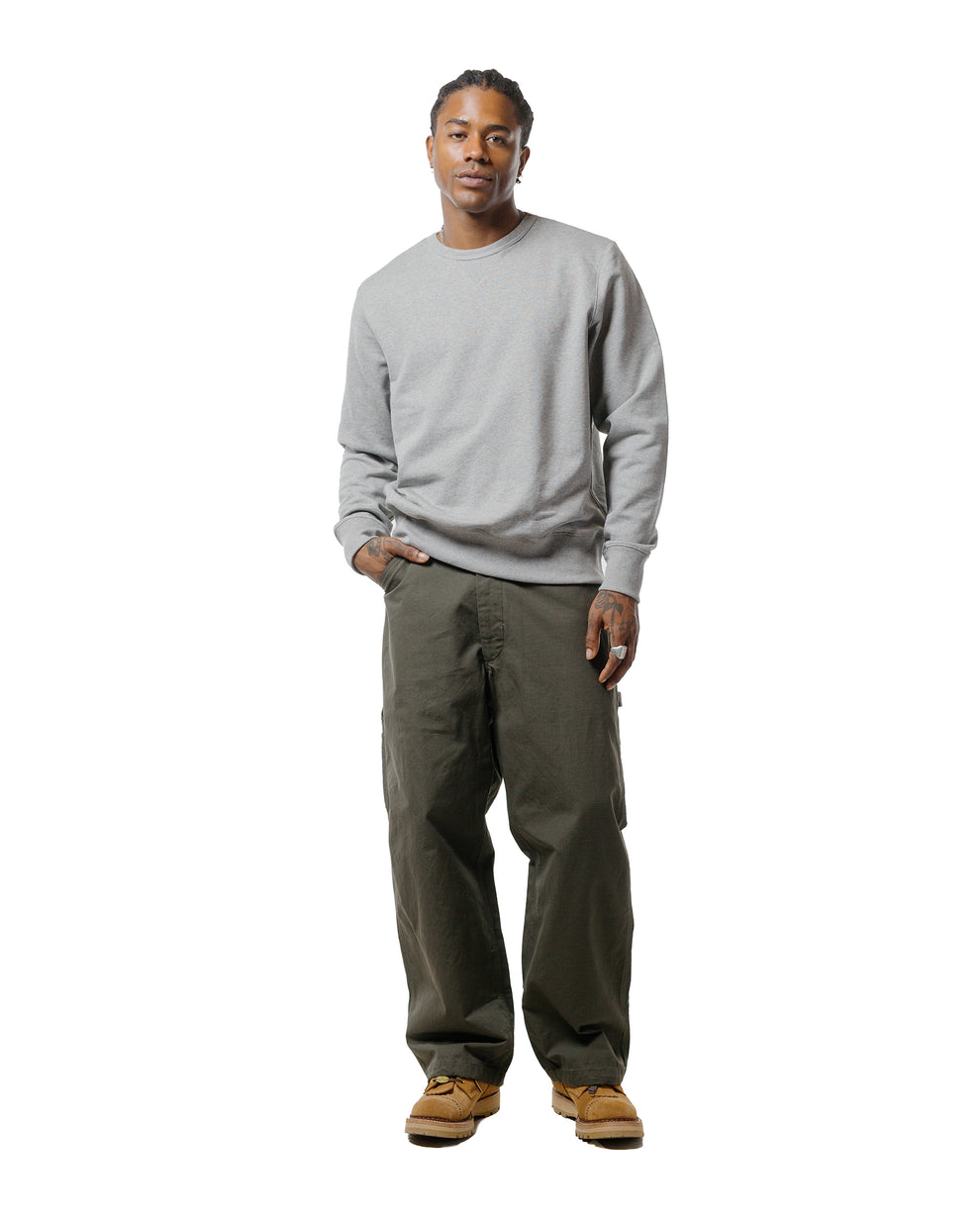 Merz Sturdy Loopback Fleece Sweatshirt - Grey Melange-Men's Sweatshirts-Brooklyn-Vancouver-Yaletown-Canada
