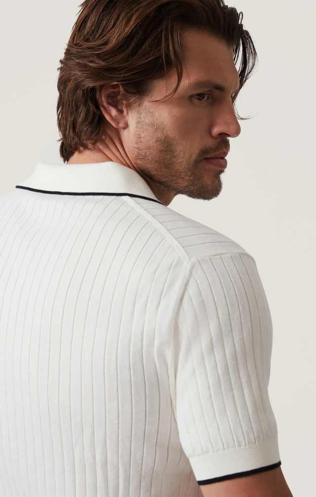 34 Heritage Polo Sweater - Off White-Men&#39;s Sweaters-Brooklyn-Vancouver-Yaletown-Canada
