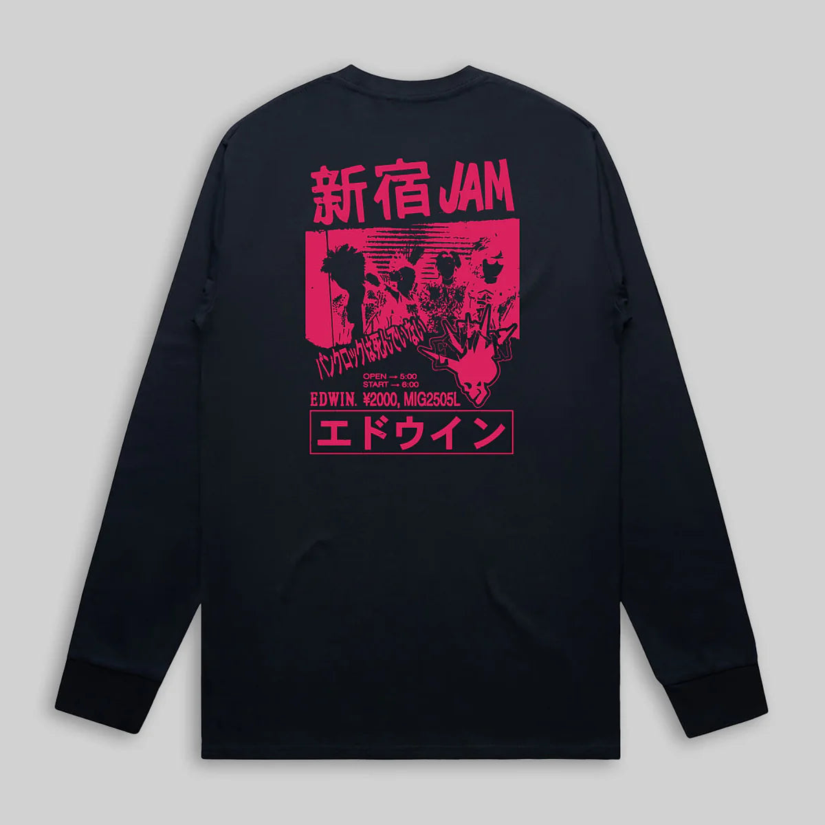 Edwin Long Sleeve Tee - Navy Punk Logo-Men's T-Shirts-Brooklyn-Vancouver-Yaletown-Canada