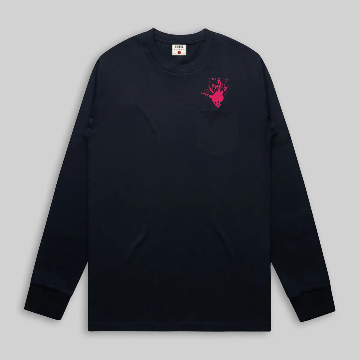 Edwin Long Sleeve Tee - Navy Punk Logo-Men's T-Shirts-Brooklyn-Vancouver-Yaletown-Canada