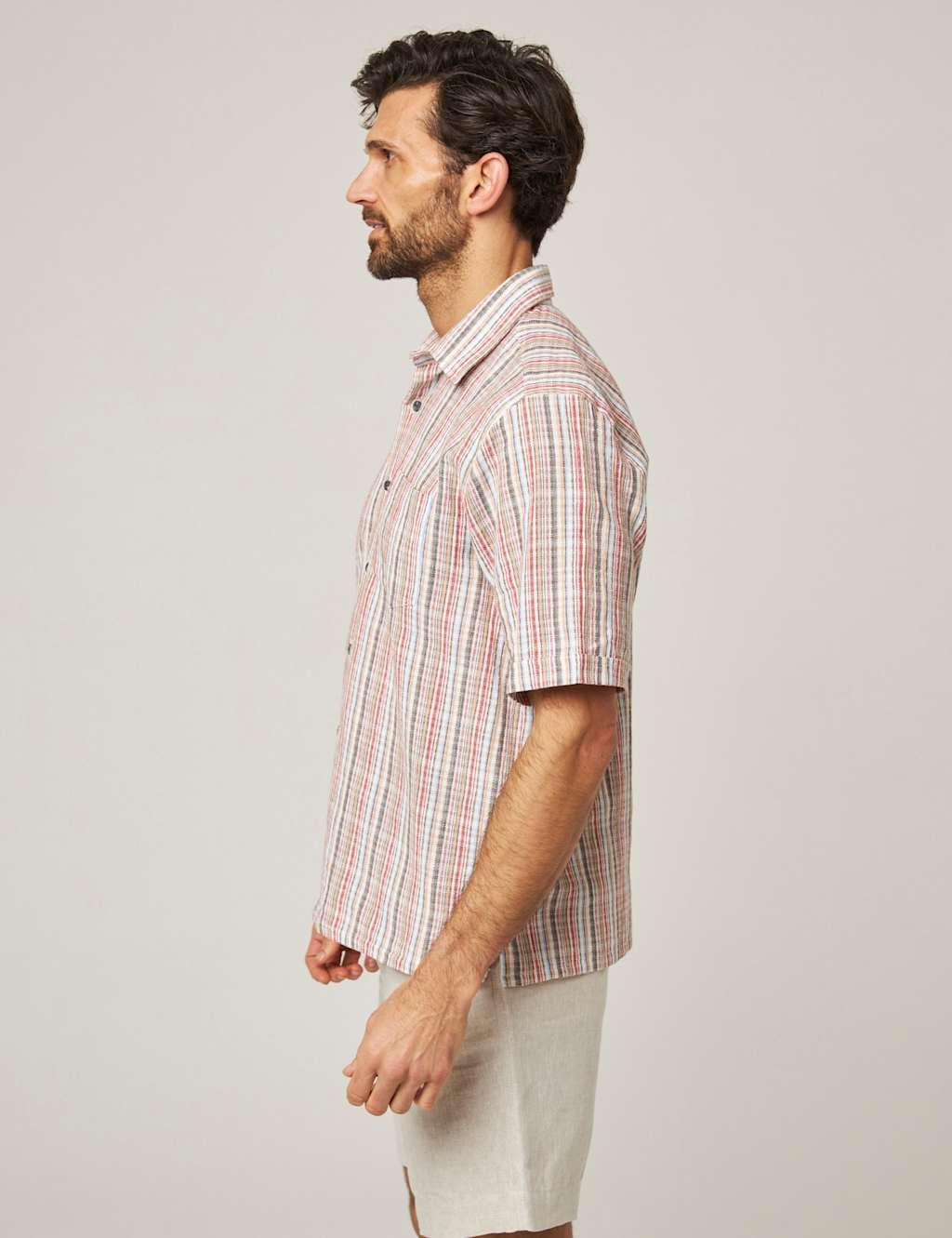 Peregrine Beach Shirt SS Candy Stripe-Men's Shirts-Brooklyn-Vancouver-Yaletown-Canada