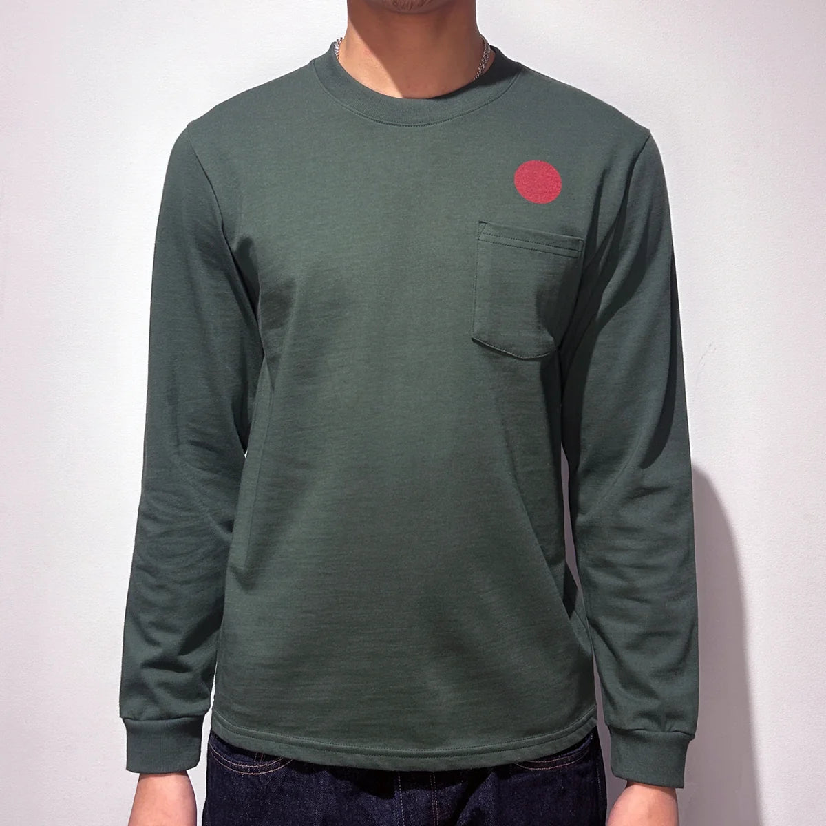 Edwin Long Sleeve Tee - Green Rising Sun-Men's T-Shirts-Brooklyn-Vancouver-Yaletown-Canada