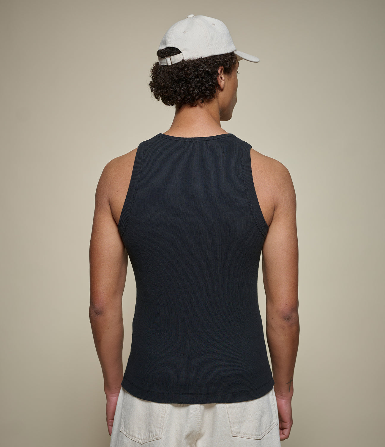 Merz Iconic Ribbed Cotton Tank Top - Deep Black-Men's T-Shirts-Brooklyn-Vancouver-Yaletown-Canada