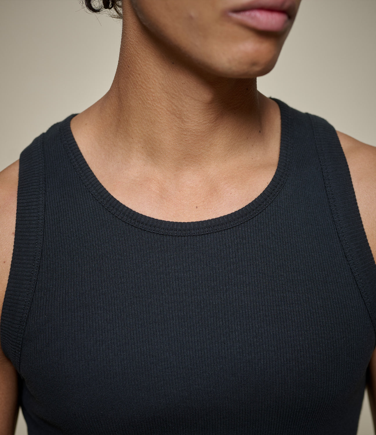 Merz Iconic Ribbed Cotton Tank Top - Deep Black-Men's T-Shirts-Brooklyn-Vancouver-Yaletown-Canada