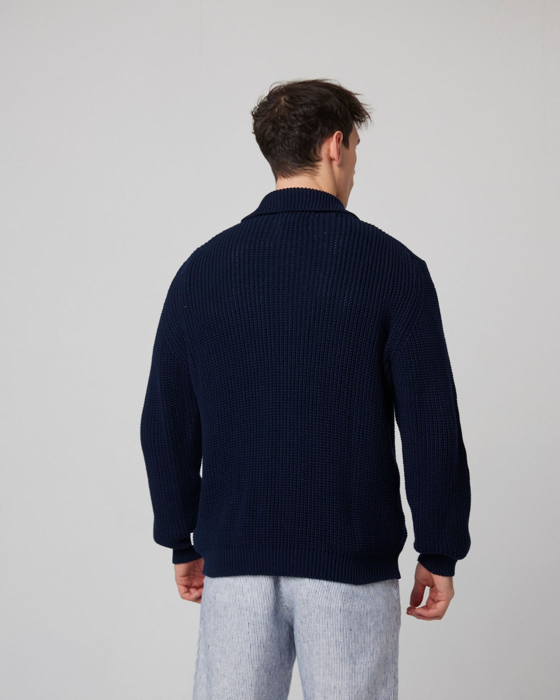Peregrine River Zip Through Cardigan - Navy-Men's Sweaters-Brooklyn-Vancouver-Yaletown-Canada
