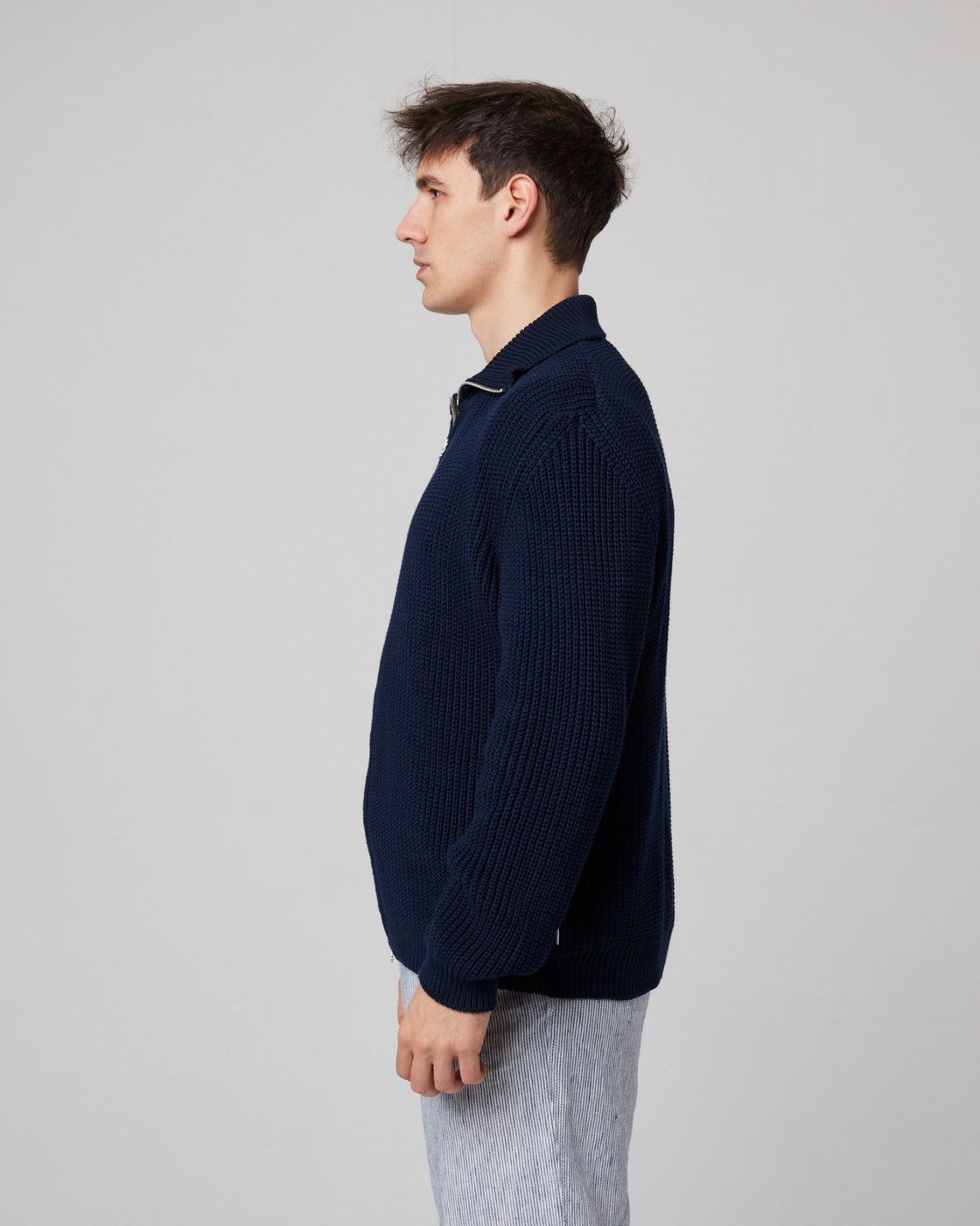 Peregrine River Zip Through Cardigan - Navy-Men's Sweaters-Brooklyn-Vancouver-Yaletown-Canada
