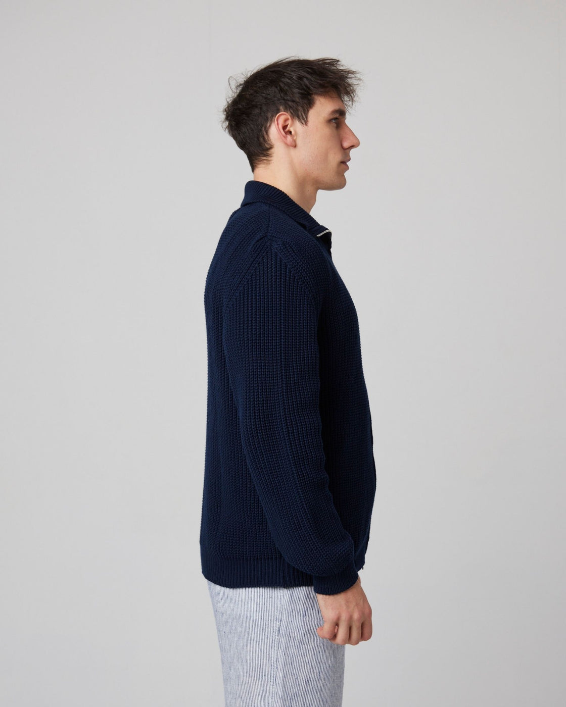 Peregrine River Zip Through Cardigan - Navy-Men's Sweaters-Brooklyn-Vancouver-Yaletown-Canada