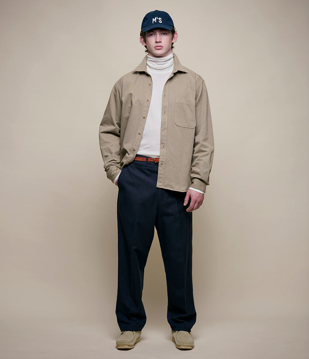 Merz Organic Cotton Broken Twill Shirt - dusted khaki-Men's T-Shirts-Brooklyn-Vancouver-Yaletown-Canada