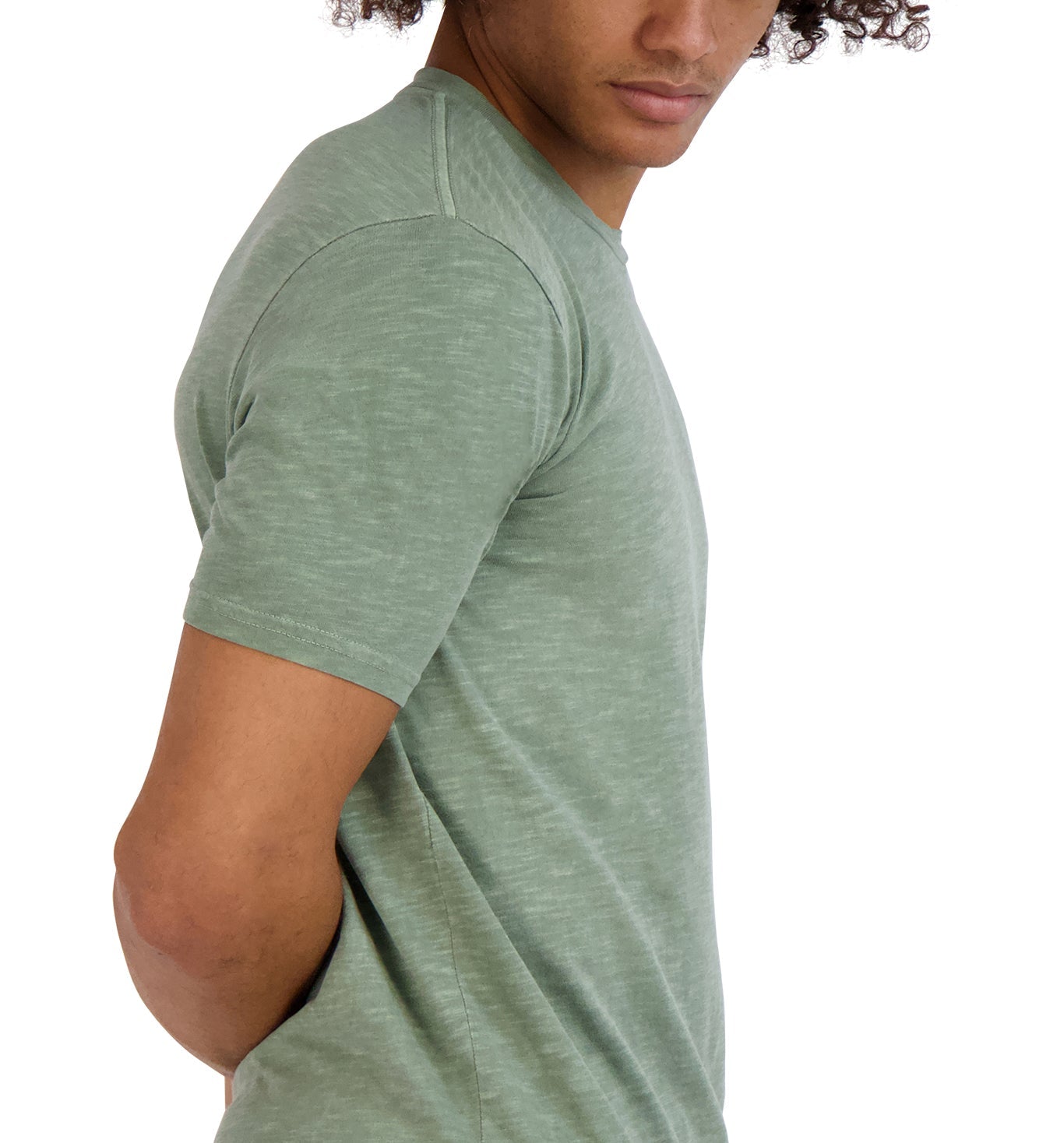 Goodlife Sun Faded Slub Scallop Crew Tee Laurel-Men&#39;s T-Shirts-Yaletown-Vancouver-Surrey-Canada
