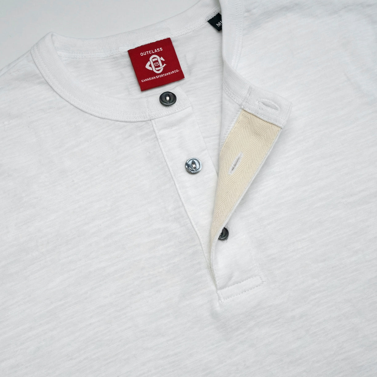 Outclass Slub S/S Henley - White-Men's T-Shirts-Brooklyn-Vancouver-Yaletown-Canada