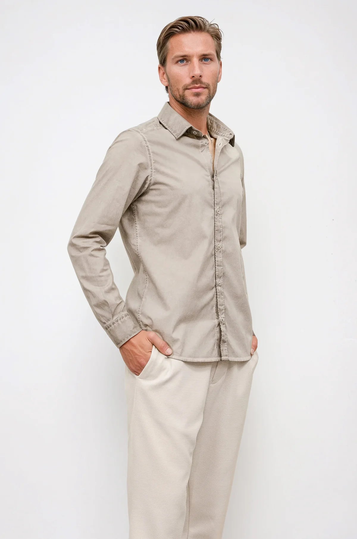 Ploumanach Harrison Poplin Shirt - Grafite-Men's Shirts-Brooklyn-Vancouver-Yaletown-Canada