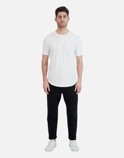 Goodlife-Slub Scallop Crew Tee-White FW23-Men's T-Shirts-Yaletown-Vancouver-Surrey-Canada