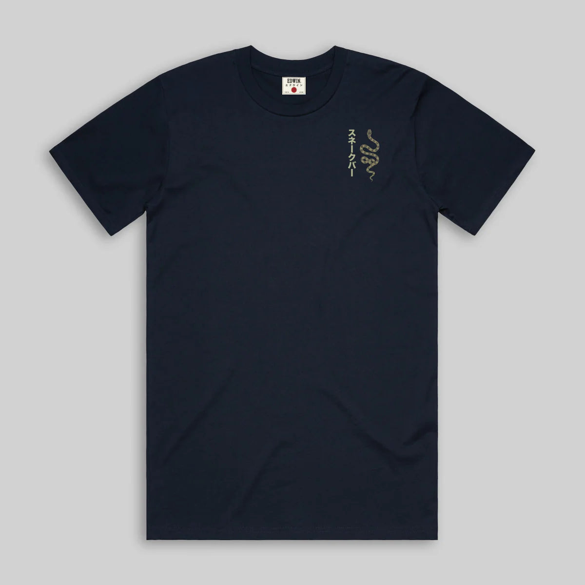 Edwin Snake Bar T-Shirt - Navy-Men's T-Shirts-Brooklyn-Vancouver-Yaletown-Canada