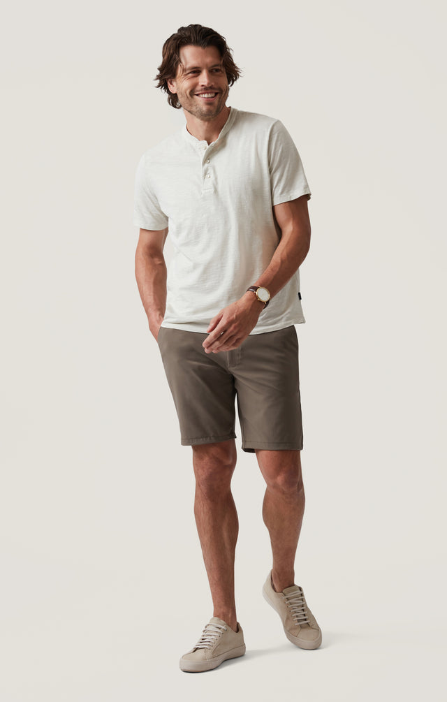 34 Heritage Slub Short Sleeve Henley Tee - Ivory-Men&#39;s T-Shirts-Brooklyn-Vancouver-Yaletown-Canada