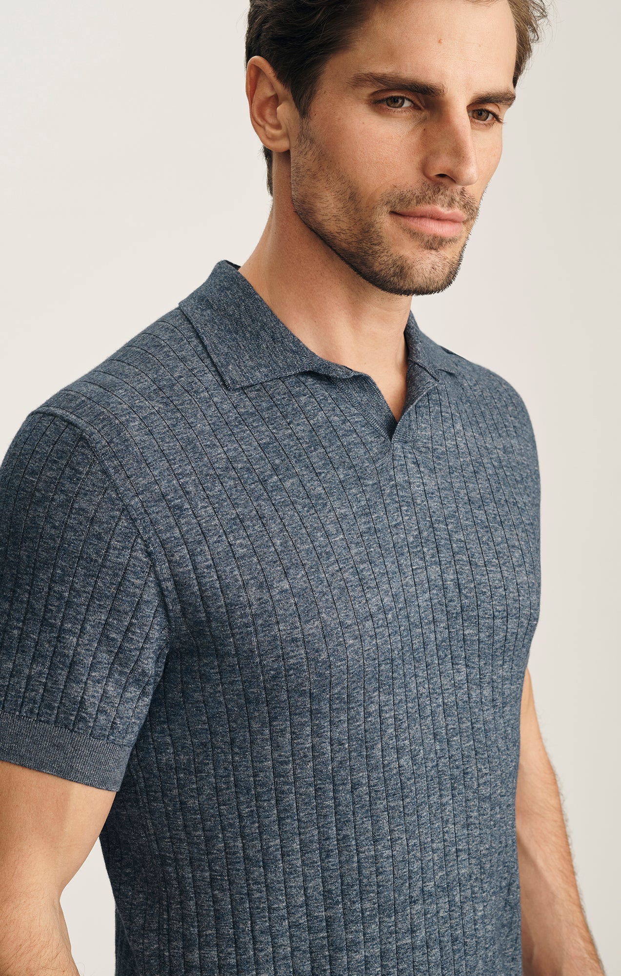 34 Heritage Melange Sweater Indigo-Men's Sweaters-Brooklyn-Vancouver-Yaletown-Canada