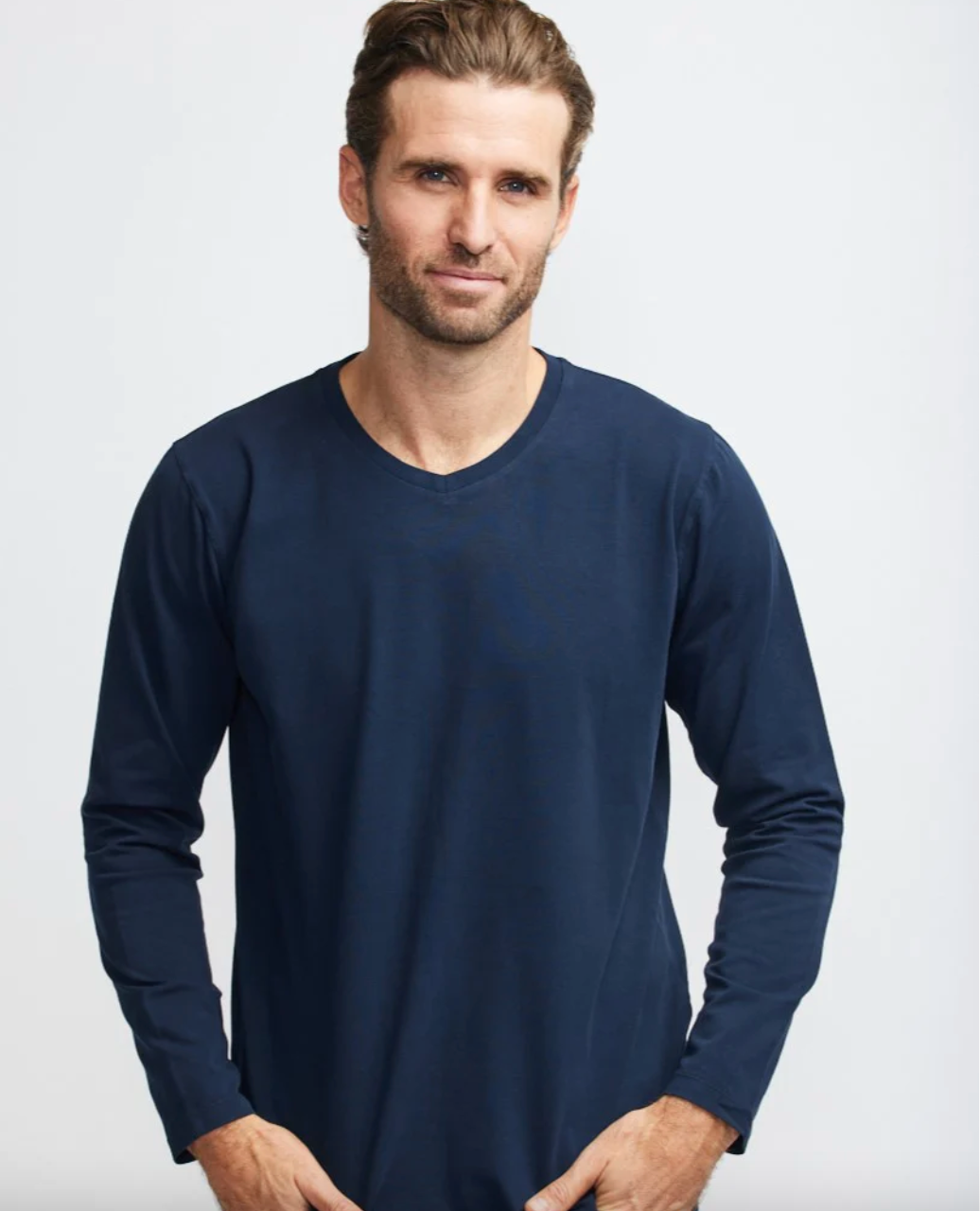 Easy Mondays - LS V - Neck Tee-Men's T-Shirts-Yaletown-Vancouver-Surrey-Canada