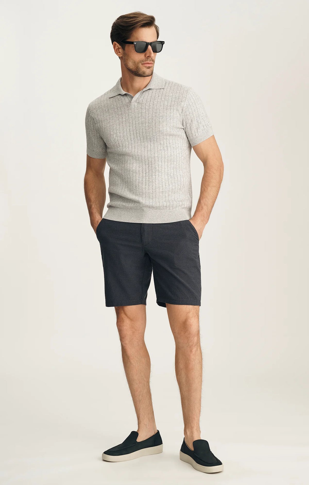 34 Heritage Melange Sweater Light Grey-Men's Sweaters-Brooklyn-Vancouver-Yaletown-Canada