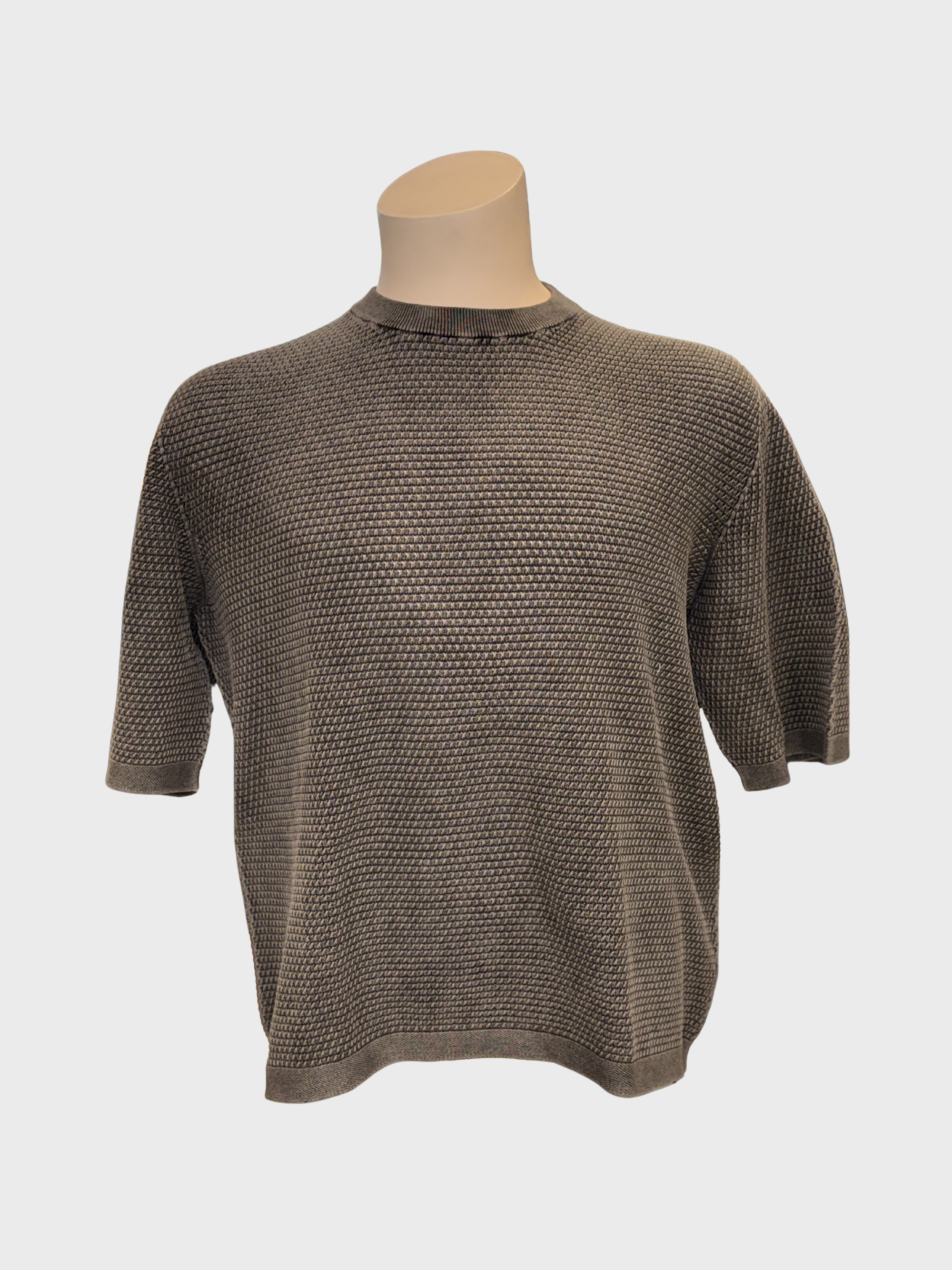 Arovescio Girocollo Mc P.To Traforato "Darkwash" Ss Crew Neck - Ebony-Men's Sweaters-Brooklyn-Vancouver-Yaletown-Canada