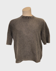 Arovescio Girocollo Mc P.To Traforato "Darkwash" Ss Crew Neck - Ebony-Men's Sweaters-Brooklyn-Vancouver-Yaletown-Canada