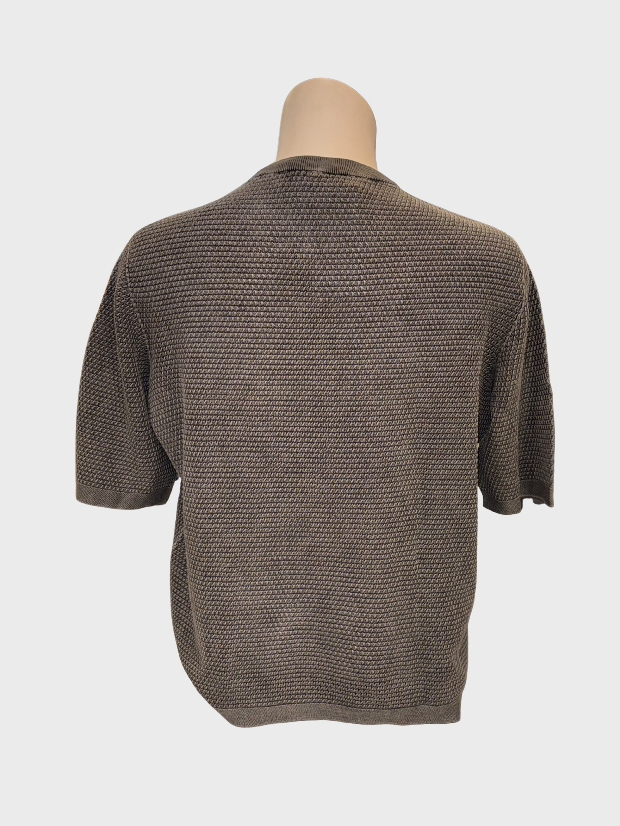 Arovescio Girocollo Mc P.To Traforato "Darkwash" Ss Crew Neck - Ebony-Men's Sweaters-Brooklyn-Vancouver-Yaletown-Canada