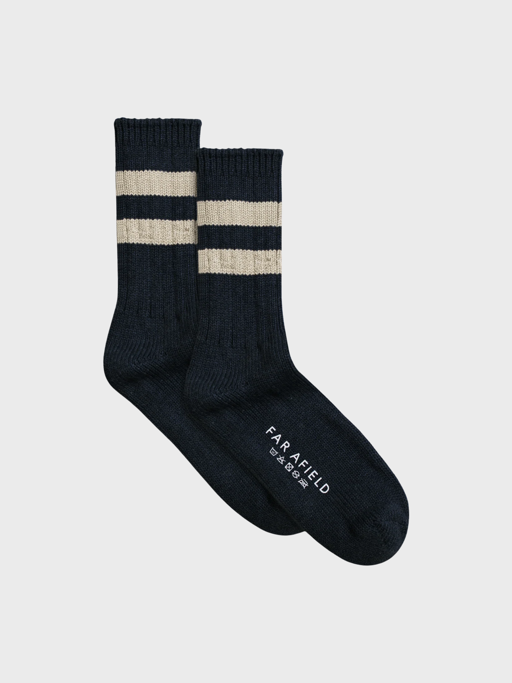 Far Afield Dos Stripe Socks - Blue-Men's Accessories-Brooklyn-Vancouver-Yaletown-Canada