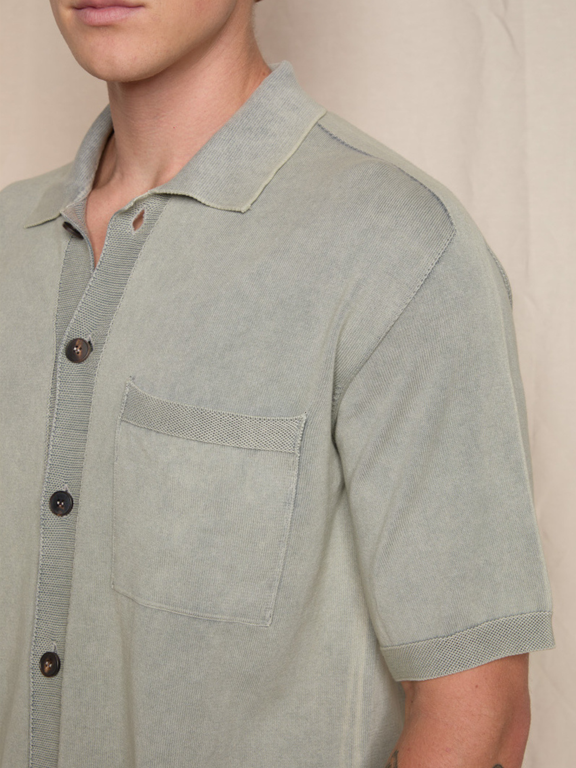 Arovescio Polo With Pocket - Grape Leaf-Men's Sweaters-Brooklyn-Vancouver-Yaletown-Canada