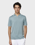 Fiesoli Jonny Polo Knit W Contrast Trim - Polvere-Men's Sweaters-Brooklyn-Vancouver-Yaletown-Canada