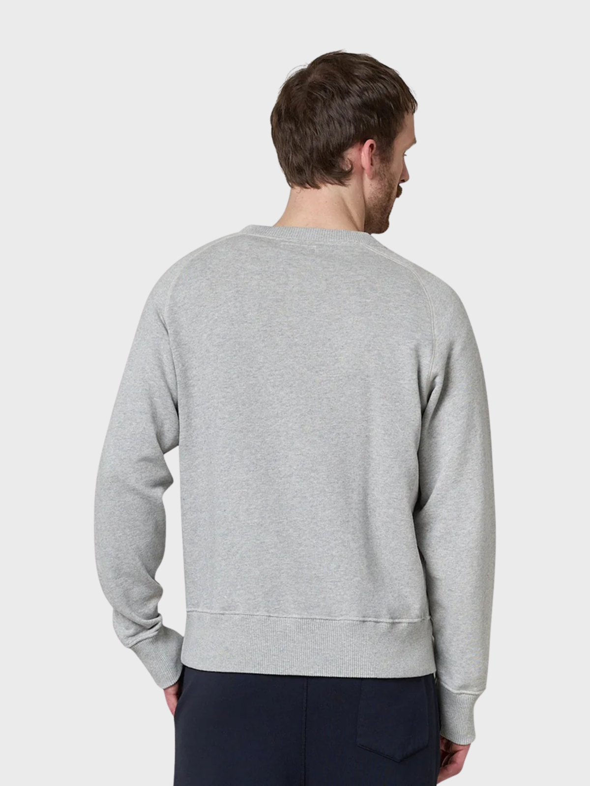 Merz Retro Fleece Raglan Cotton Sweatshirt - Grey Melange-Men's Sweatshirts-Brooklyn-Vancouver-Yaletown-Canada