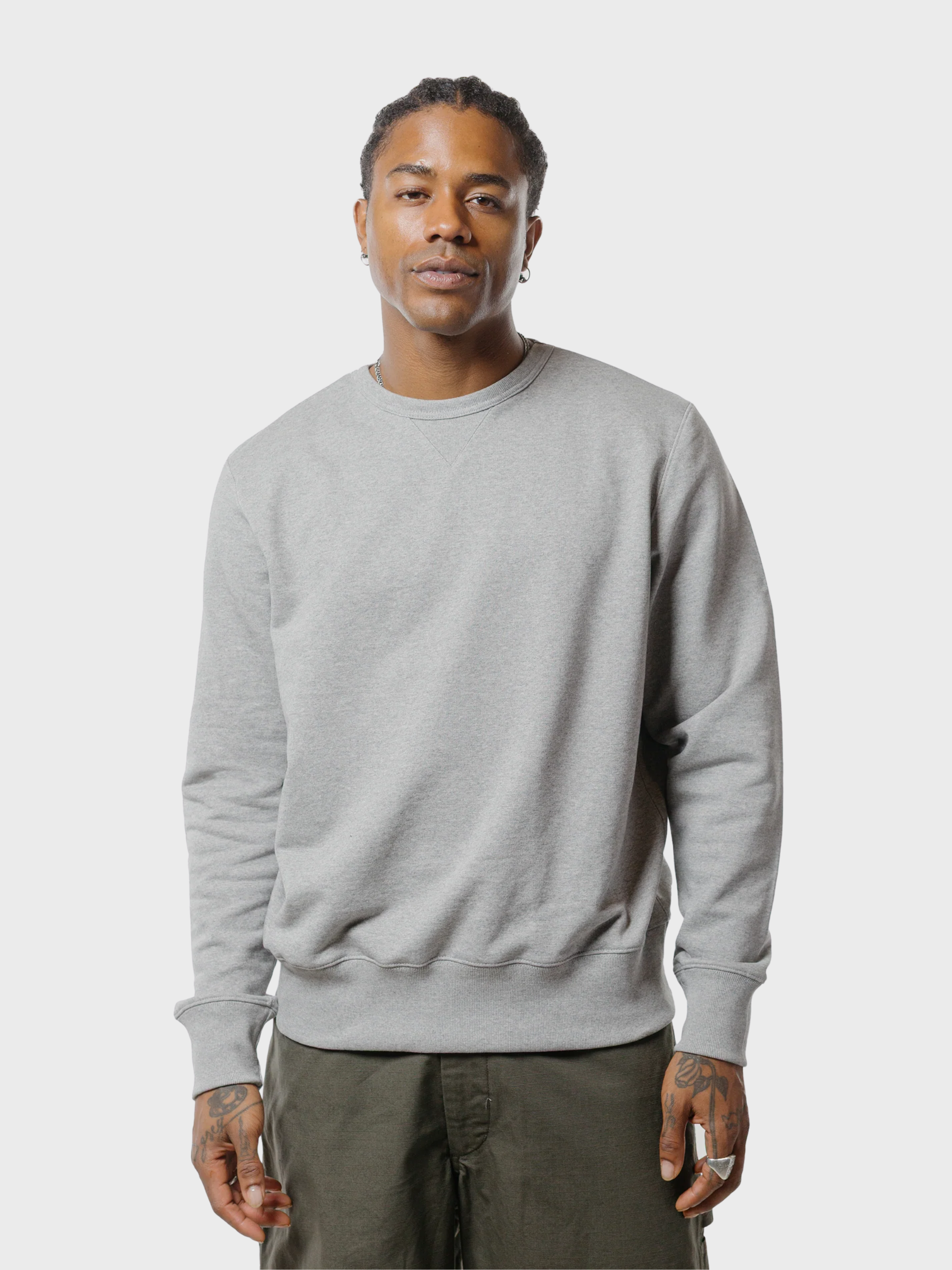 Merz Sturdy Loopback Fleece Sweatshirt - Grey Melange-Men's Sweatshirts-Brooklyn-Vancouver-Yaletown-Canada