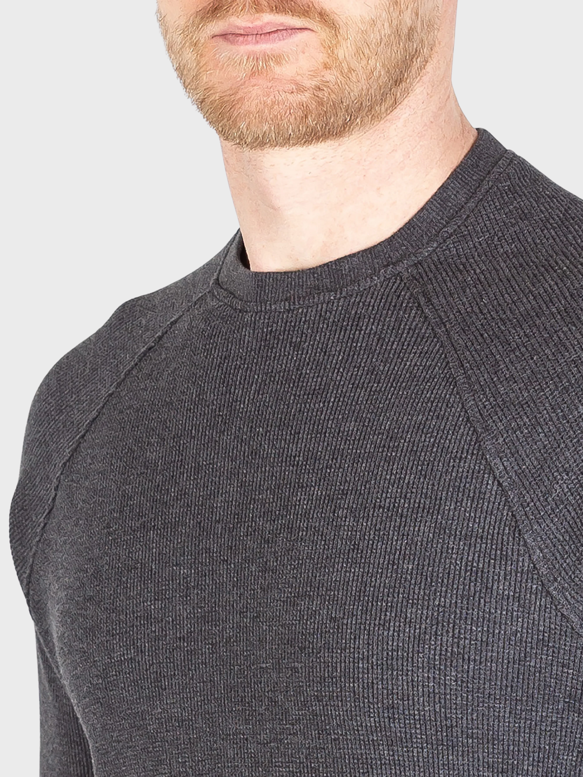 Jude Neale Rogan Waffle Long Sleeve - Grey Mix-Men's T-Shirts-Brooklyn-Vancouver-Yaletown-Canada