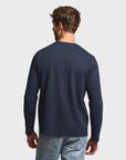 Easy Mondays Long Sleeve Slub Cotton T-Shirt - Navy-Men's T-Shirts-Brooklyn-Vancouver-Yaletown-Canada