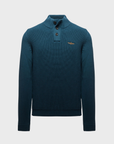 Aeronautica Militare Button Sweater - Petrol Green-Men's Sweaters-Brooklyn-Vancouver-Yaletown-Canada