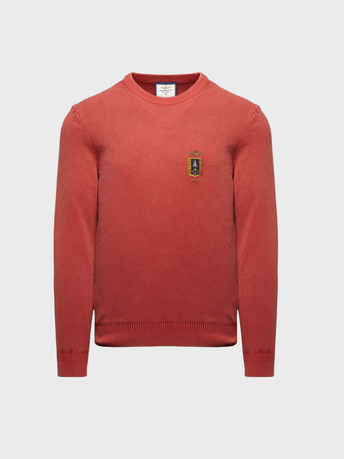 Aeronautica Militare Crewneck Sweater - Red Brick-Men's Sweaters-Brooklyn-Vancouver-Yaletown-Canada