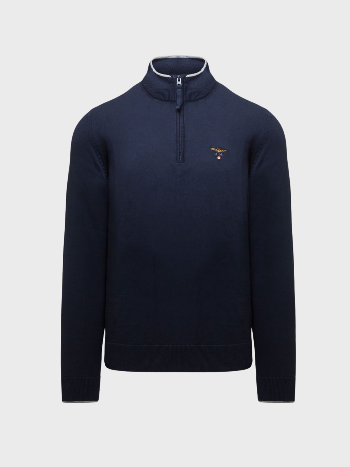 Aeronautica Militare Half Zip Sweater - Navy-Men's Sweaters-Brooklyn-Vancouver-Yaletown-Canada
