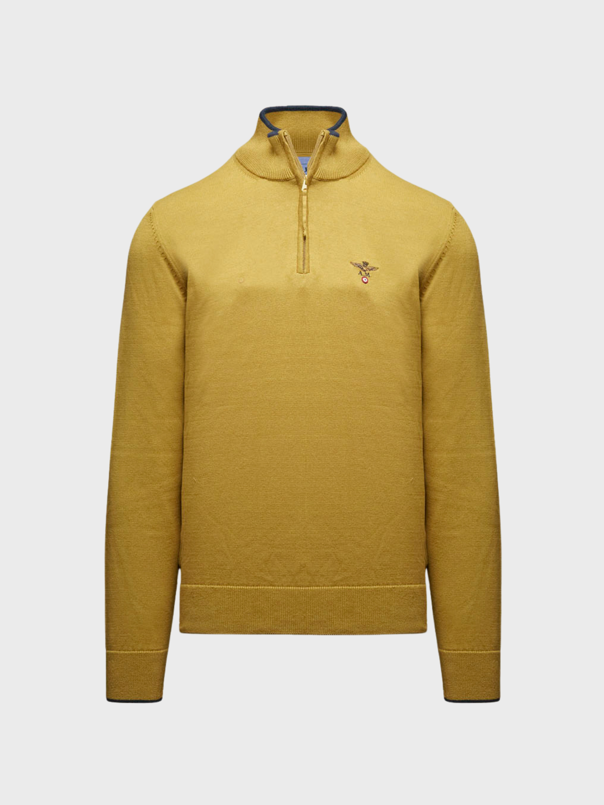 Aeronautica Militare Half Zip Sweater - Yellow Curry-Men's Sweaters-Brooklyn-Vancouver-Yaletown-Canada