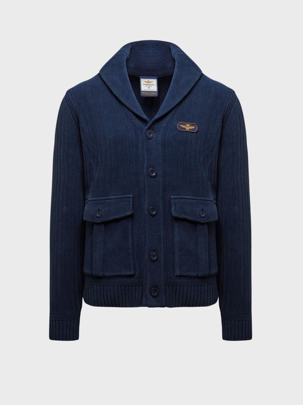 Aeronautica Militare Cardigan - Navy-Men's Sweaters-Brooklyn-Vancouver-Yaletown-Canada