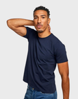 Easy Mondays Crew Neck SS Cotton T-Shirt Navy-Men's T-Shirts-Brooklyn-Vancouver-Yaletown-Canada