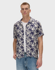 Gabba Tencel Pattern SS Shirt Black with Flowers-Men's Shirts-S-Brooklyn-Vancouver-Yaletown-Canada